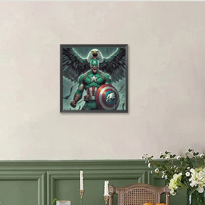 Philadelphia Eagles Captain America - Full Round Drill Diamond Painting 40*40CM