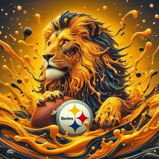 Pittsburgh Steelers Lion - Full Round Drill Diamond Painting 40*40CM