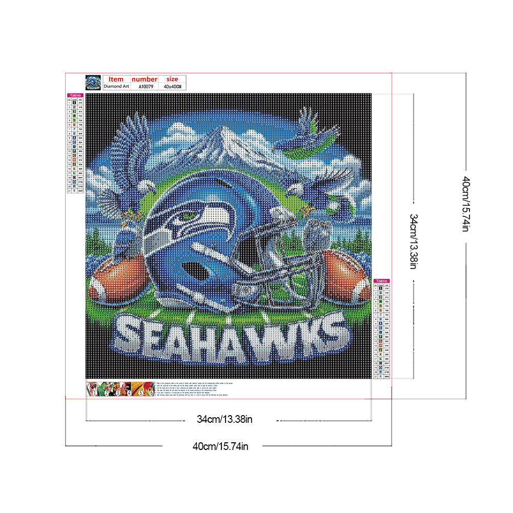 Seattle Seahawks Helmet - Full Round Drill Diamond Painting 40*40CM