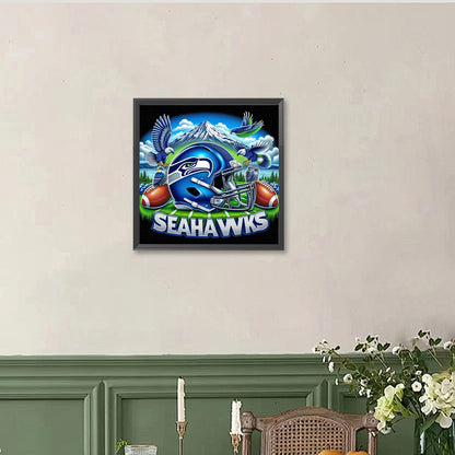 Seattle Seahawks Helmet - Full Round Drill Diamond Painting 40*40CM