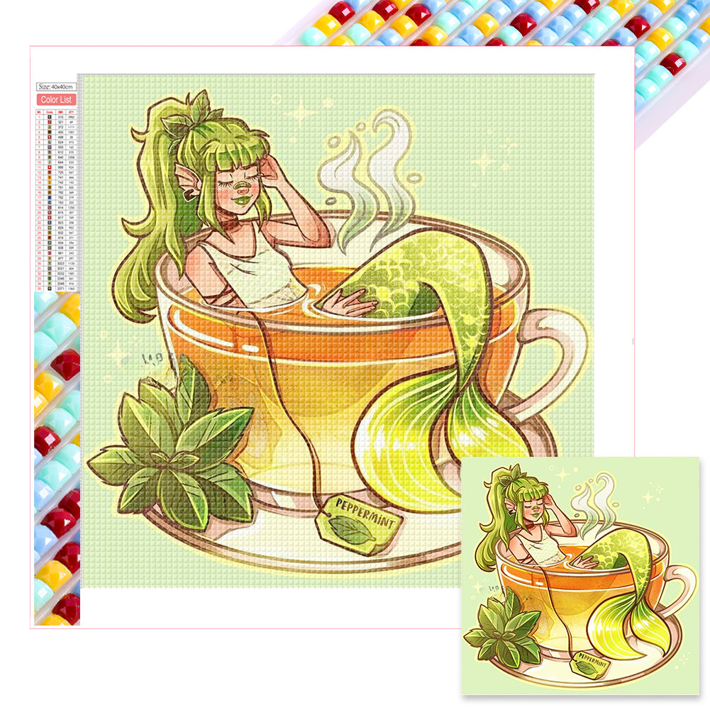Teacup Mermaid - Full Square Drill Diamond Painting 40*40CM