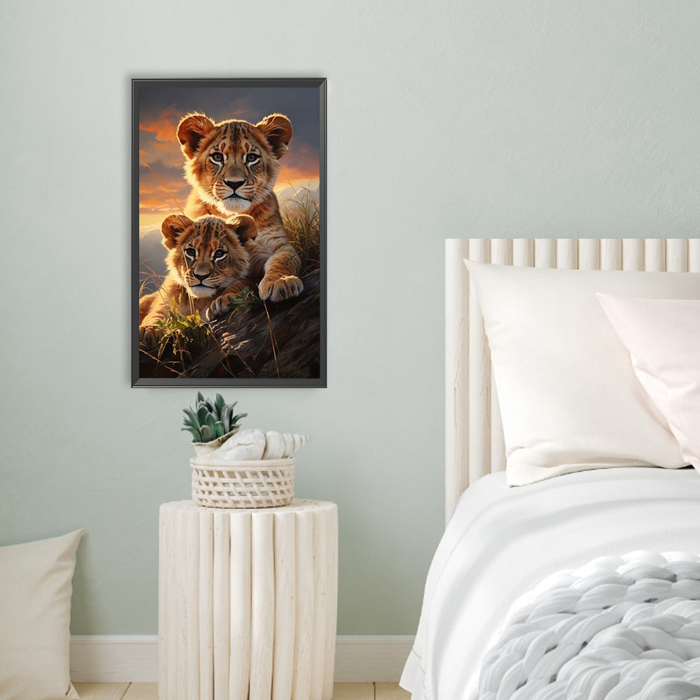 Lion - Full Round Drill Diamond Painting 40*65CM