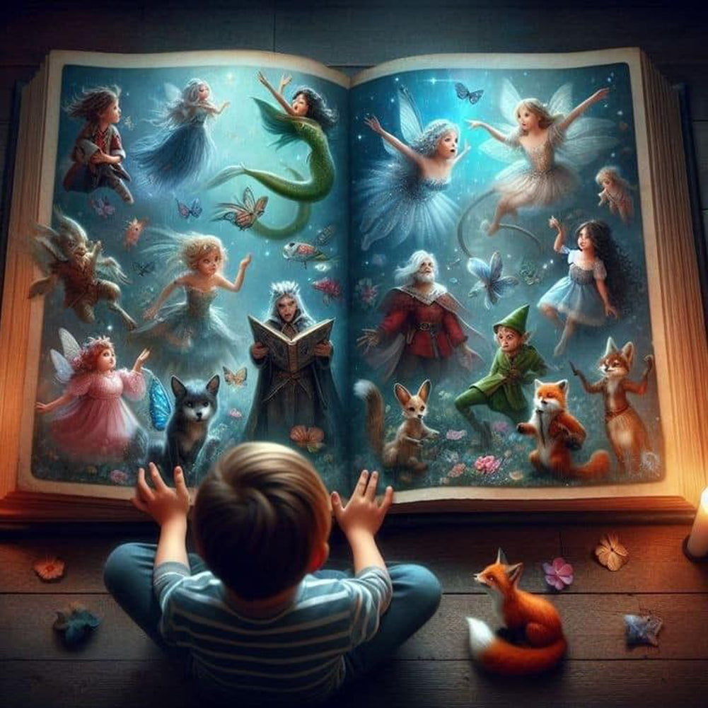 Elves In The Book - Full Round Drill Diamond Painting 50*50CM