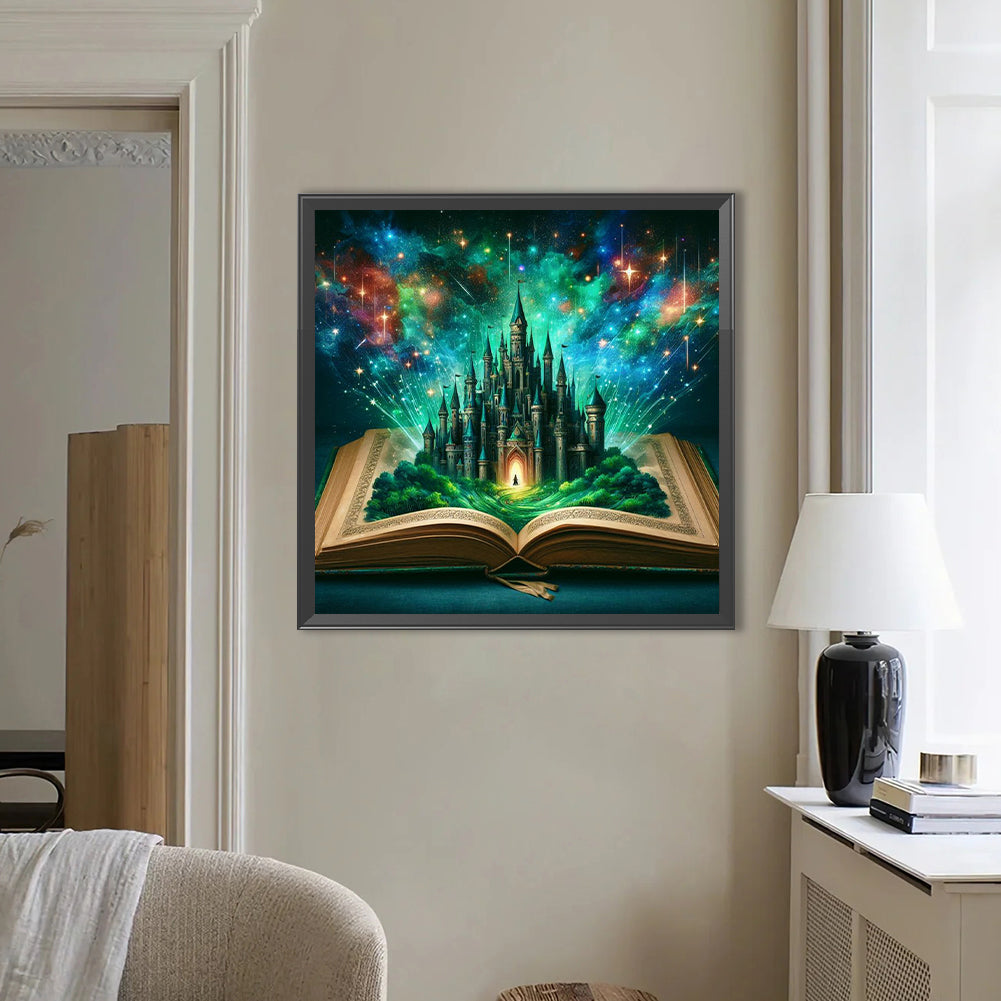 Castle In The Book - Full Round Drill Diamond Painting 50*50CM