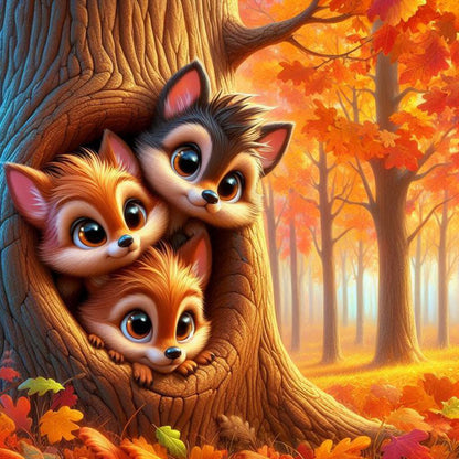 Squirrel - Full Round Drill Diamond Painting 40*40CM