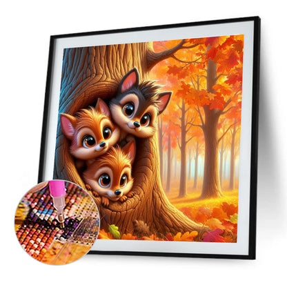 Squirrel - Full Round Drill Diamond Painting 40*40CM