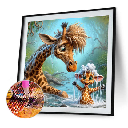 Giraffe - Full Round Drill Diamond Painting 40*40CM