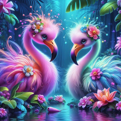 Swan - Full Round Drill Diamond Painting 40*40CM