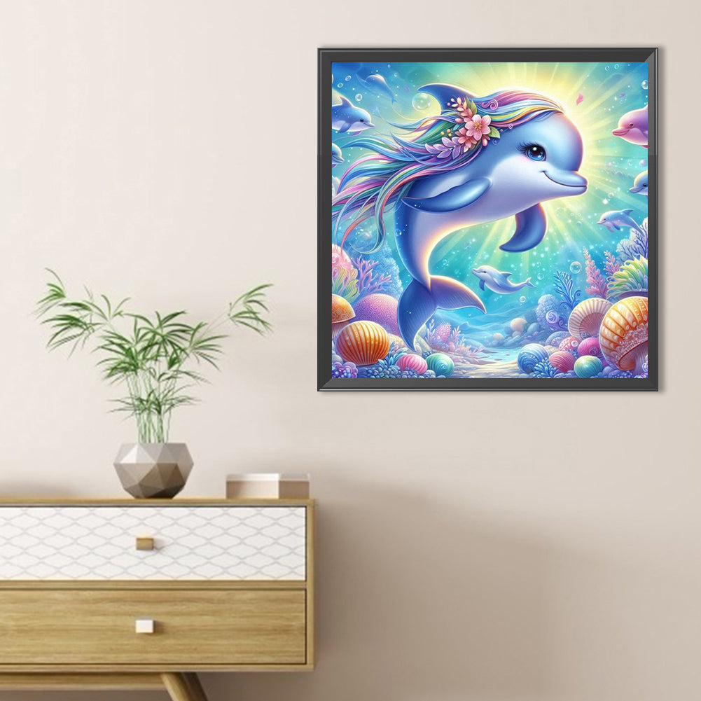 Dolphin - Full Round Drill Diamond Painting 40*40CM