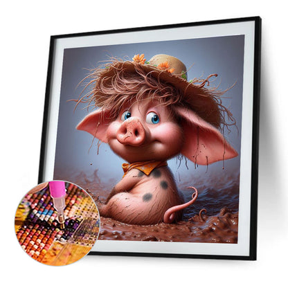 Pig - Full Round Drill Diamond Painting 40*40CM
