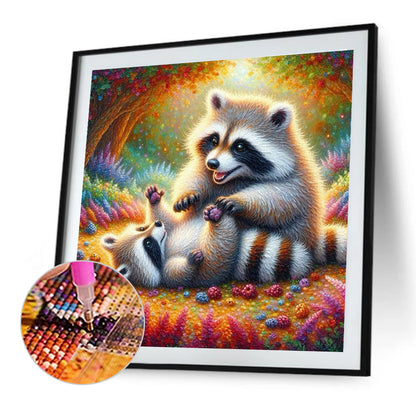 Raccoon - Full Round Drill Diamond Painting 40*40CM
