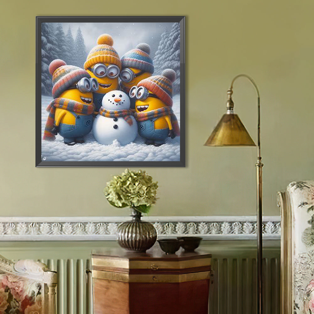 Minions Making Snowmen - Full Round Drill Diamond Painting 40*40CM