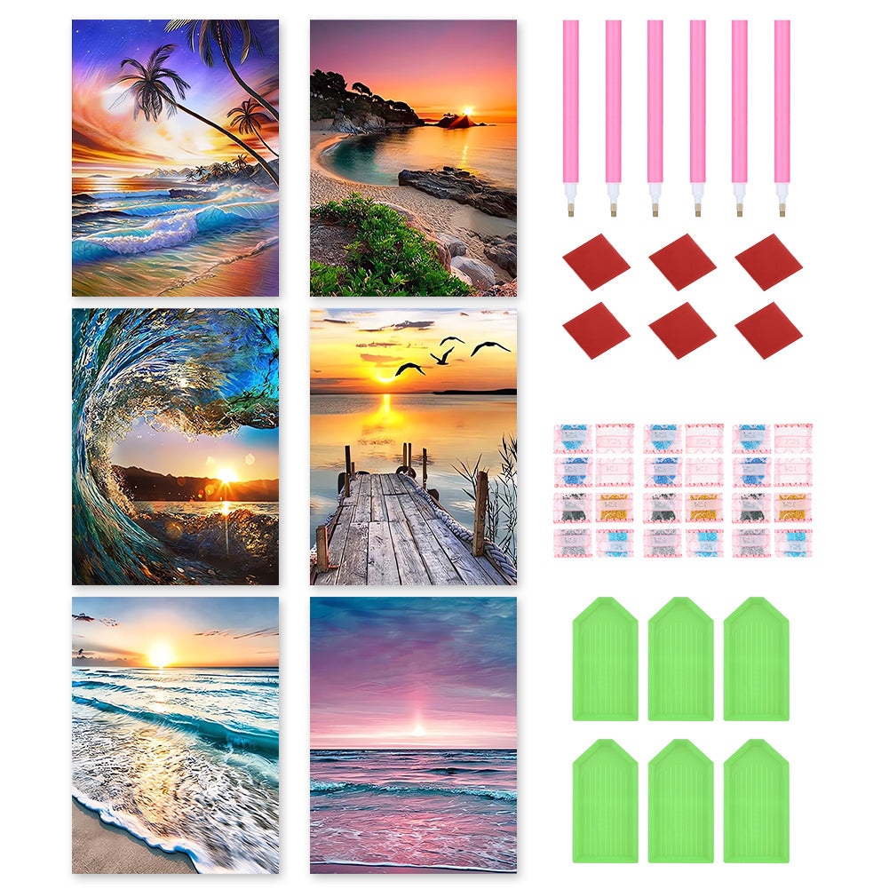 Seaside Scenery - Full Round Drill Diamond Painting 30*40CM