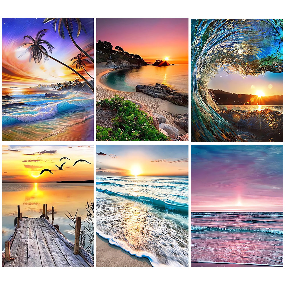 Seaside Scenery - Full Round Drill Diamond Painting 30*40CM