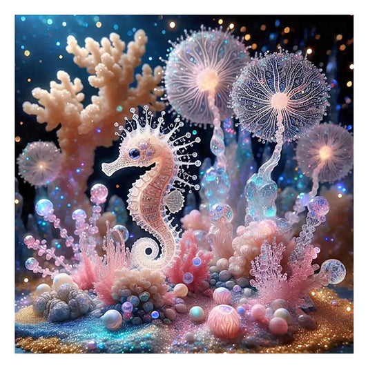 Seahorse Seaweed Ocean - Full Round Drill Diamond Painting 40*40CM
