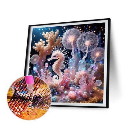 Seahorse Seaweed Ocean - Full Round Drill Diamond Painting 40*40CM