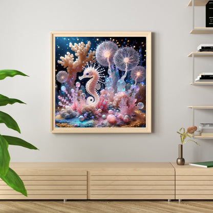 Seahorse Seaweed Ocean - Full Round Drill Diamond Painting 40*40CM