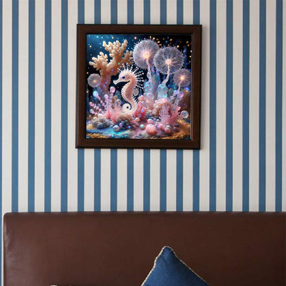 Seahorse Seaweed Ocean - Full Round Drill Diamond Painting 40*40CM