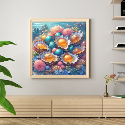 Pile Of Shells Ocean - Full Round Drill Diamond Painting 40*40CM