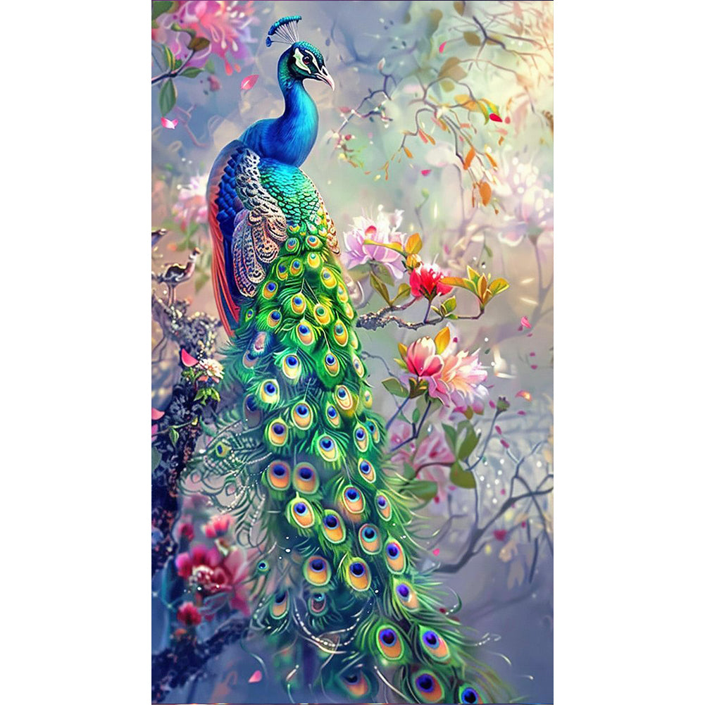 Peacock - Full Round Drill Diamond Painting 40*70CM