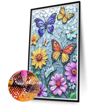 Daisy Butterfly - Full Round Drill Diamond Painting 40*70CM