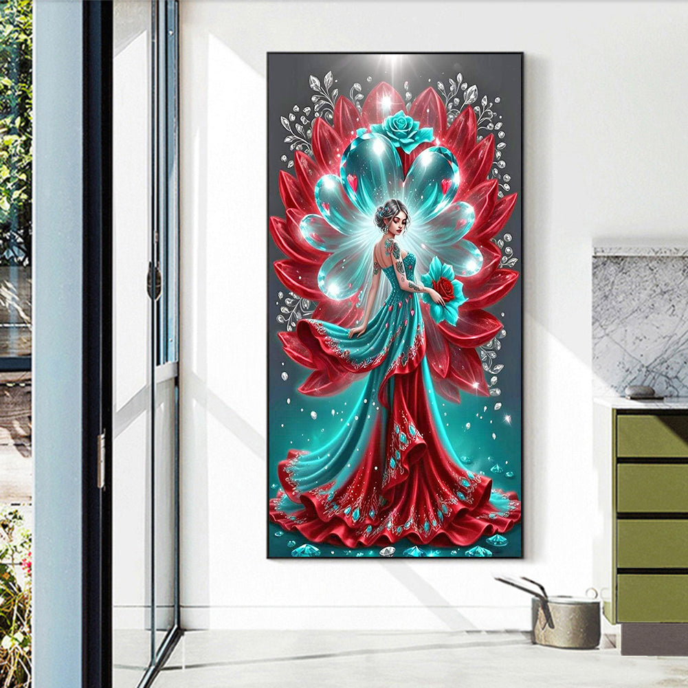 Flower Lady - Full Round Drill Diamond Painting 40*70CM