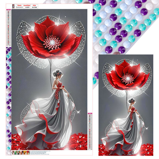 Flower Lady - Full Round Drill Diamond Painting 40*70CM