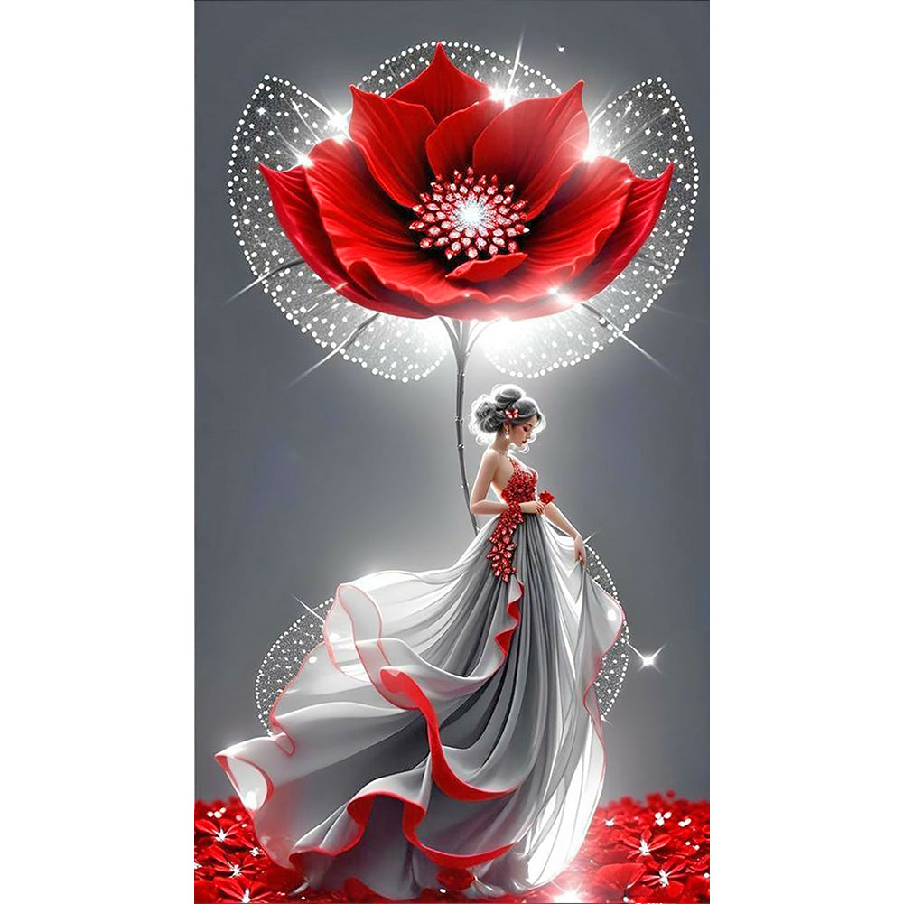 Flower Lady - Full Round Drill Diamond Painting 40*70CM