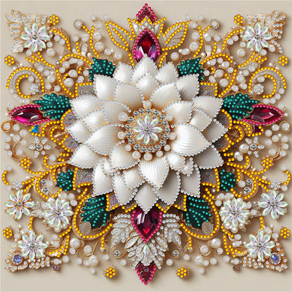 White Flower - Special Shaped Drill Diamond Painting 30*30CM
