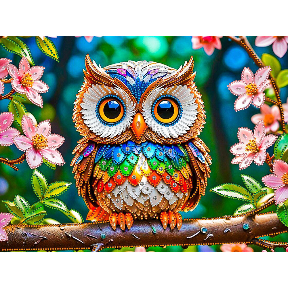 Owl - Special Shaped Drill Diamond Painting 40*30CM