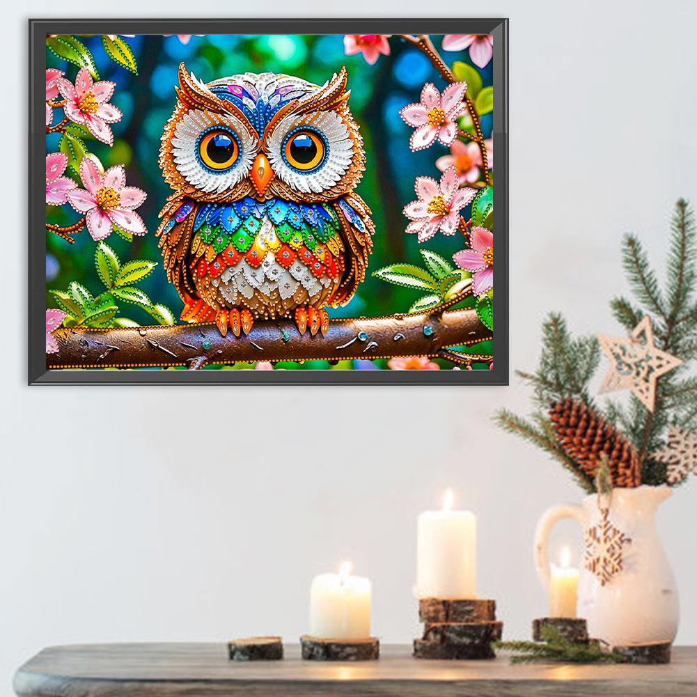 Owl - Special Shaped Drill Diamond Painting 40*30CM