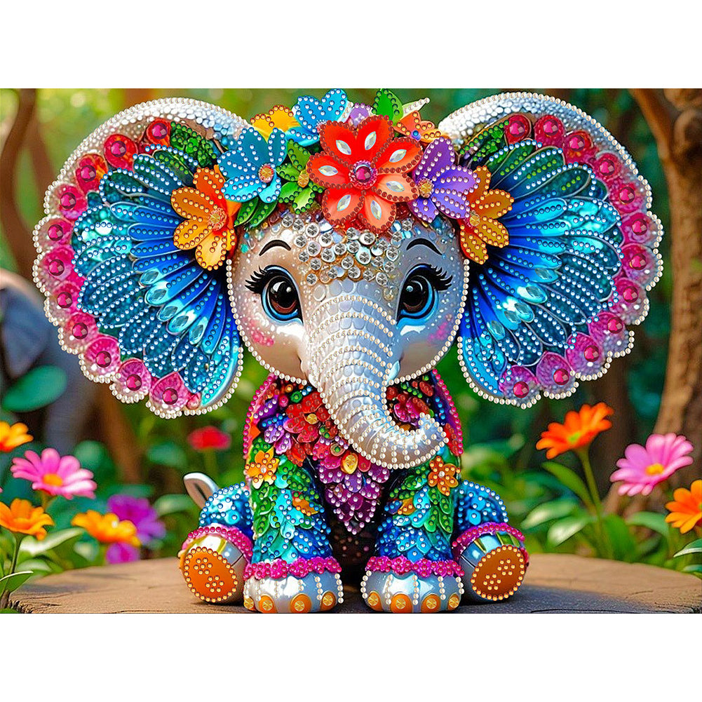 Elephant - Special Shaped Drill Diamond Painting 40*30CM