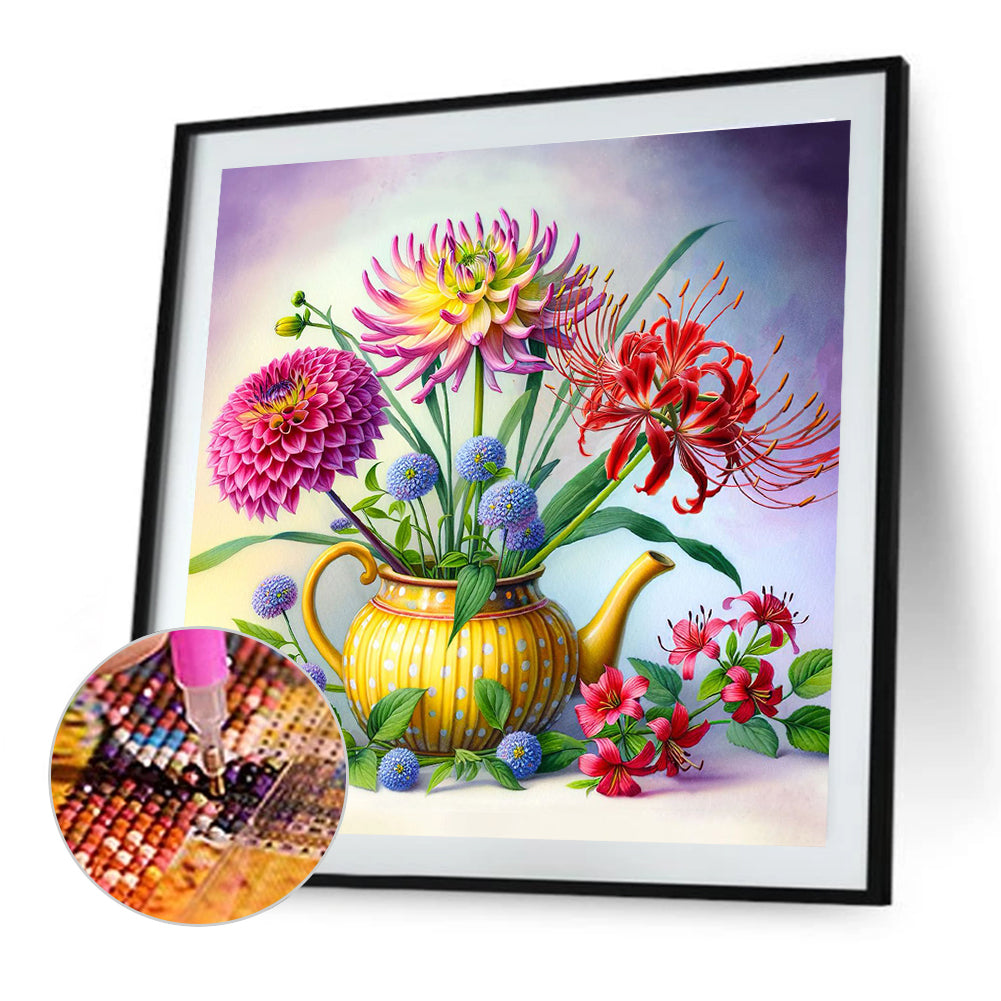 Five Kinds Of Flowers - Full Round Drill Diamond Painting 40*40CM
