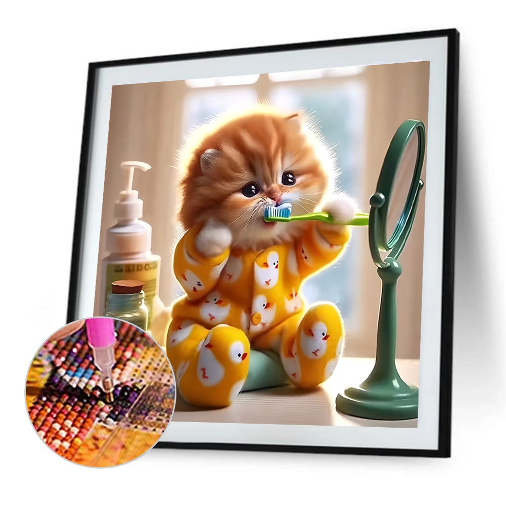 Cute Cat - Full Round Drill Diamond Painting 30*30CM
