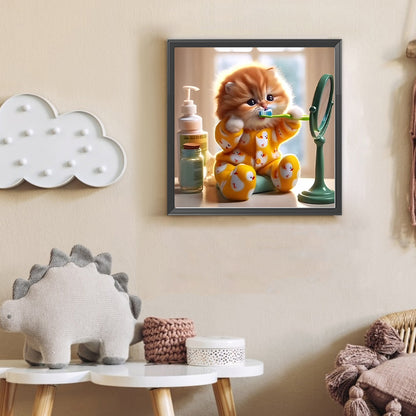 Cute Cat - Full Round Drill Diamond Painting 30*30CM