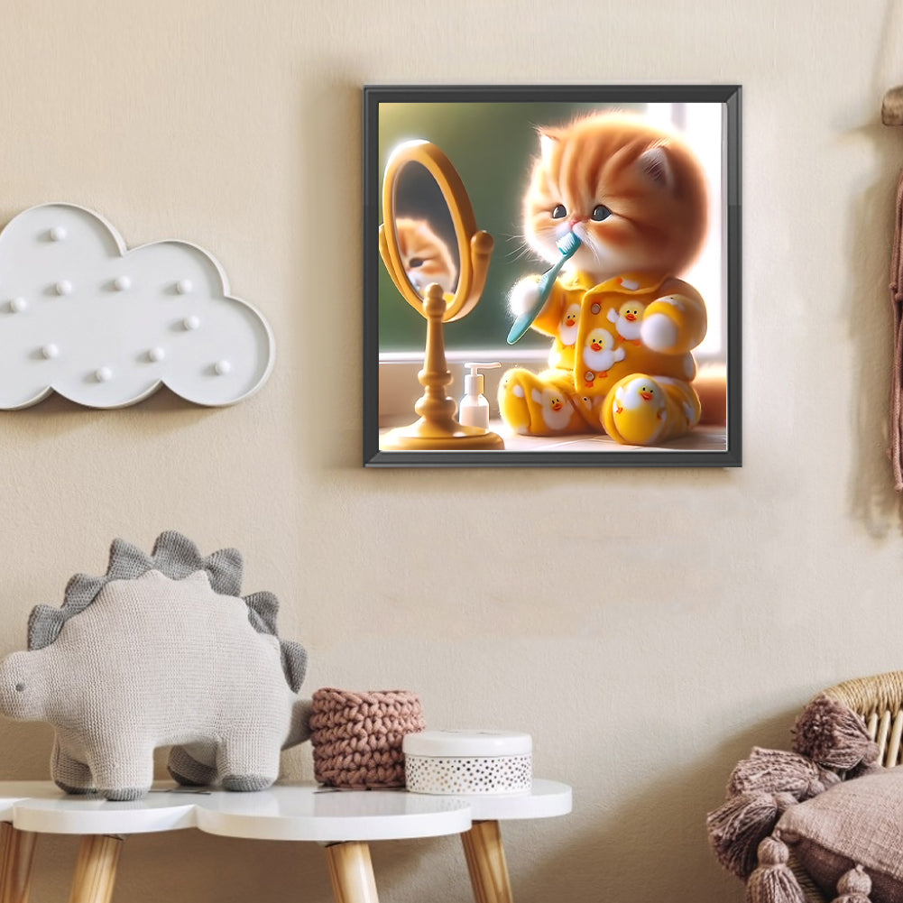 Cute Cat - Full Round Drill Diamond Painting 30*30CM