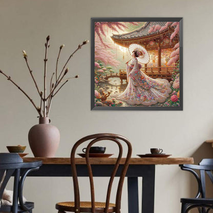 Japanese Geisha Beauty - Full Round Drill Diamond Painting 40*40CM