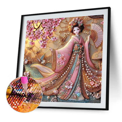 Japanese Geisha Beauty - Full Round Drill Diamond Painting 40*40CM