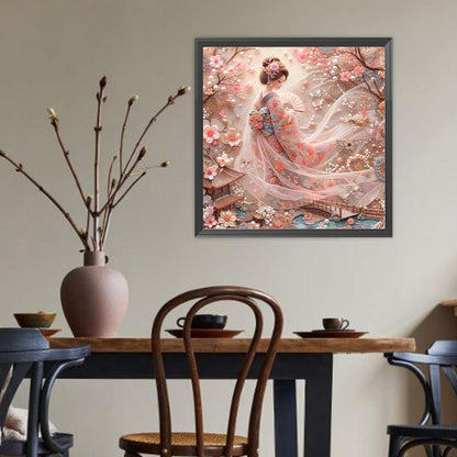 Japanese Geisha Beauty - Full Round Drill Diamond Painting 40*40CM