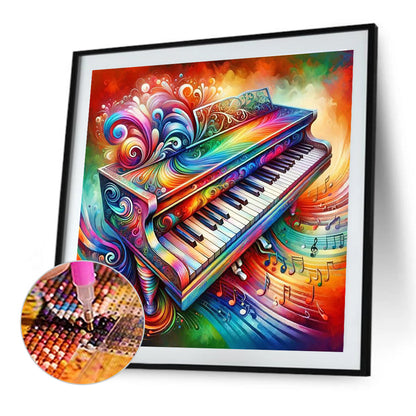 Colorful Musical Instruments Piano - Full Round Drill Diamond Painting 40*40CM