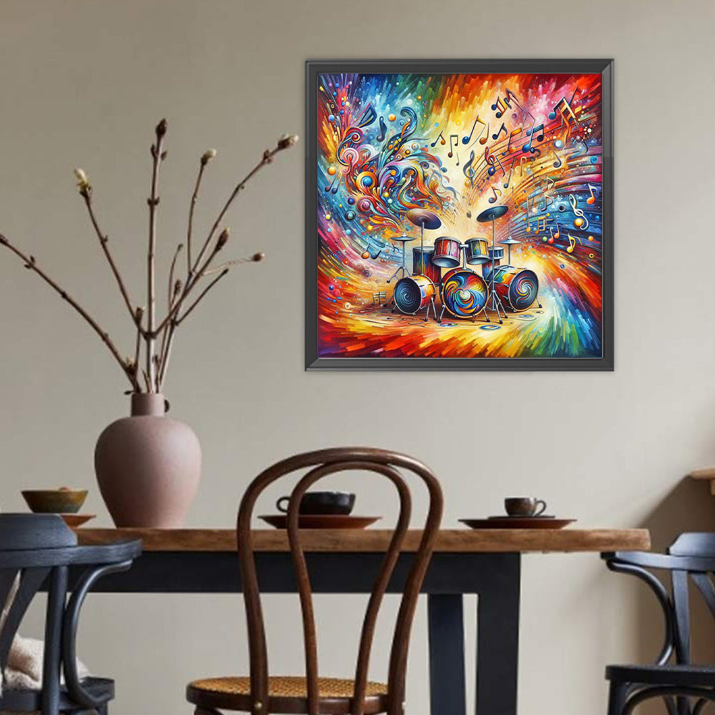 Colorful Musical Instruments Drum Set - Full Round Drill Diamond Painting 40*40CM