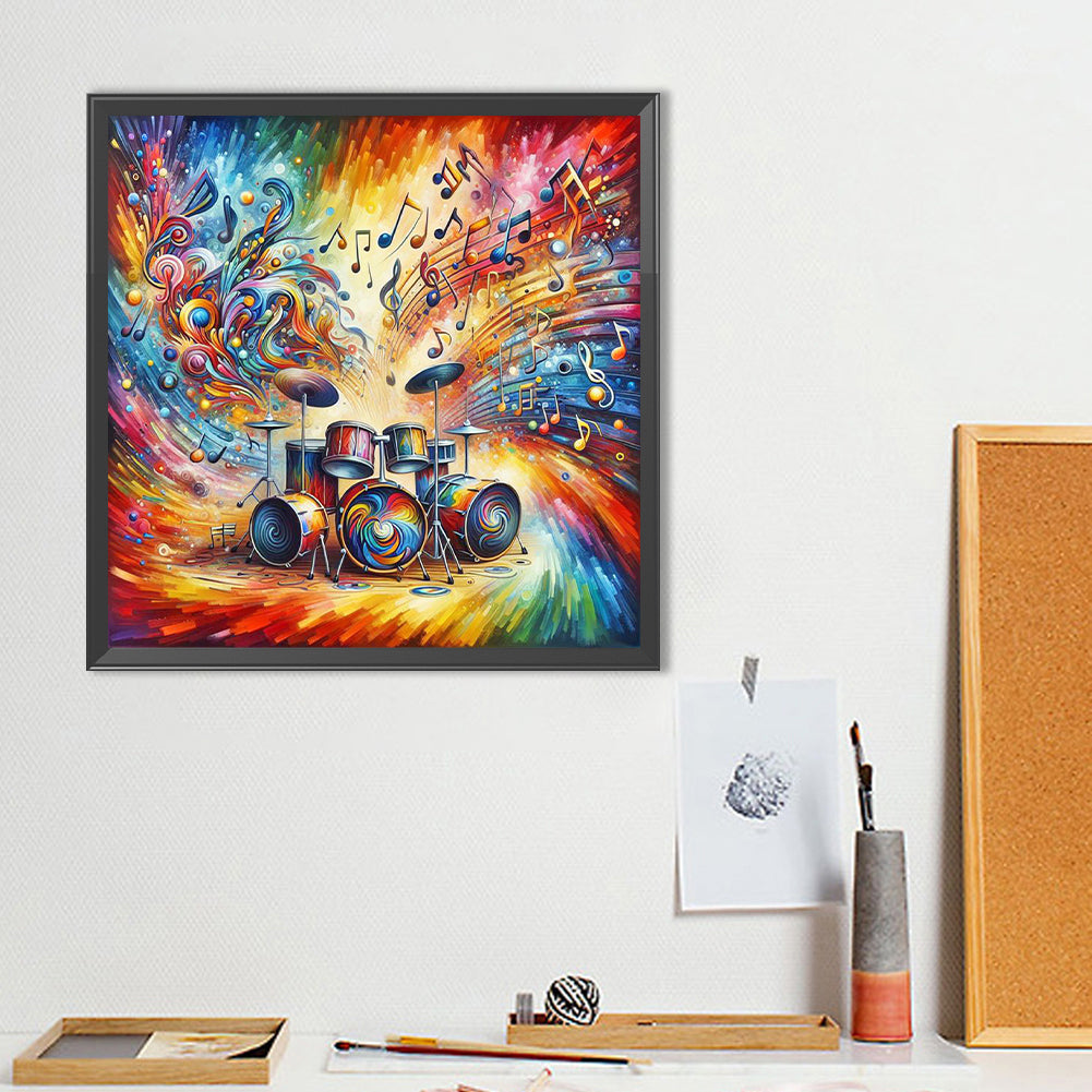 Colorful Musical Instruments Drum Set - Full Round Drill Diamond Painting 40*40CM