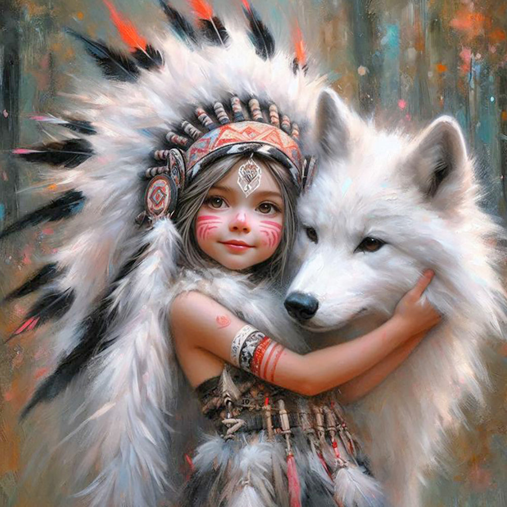 Indian Child - Full Round Drill Diamond Painting 40*40CM