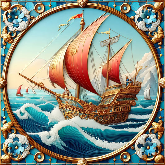 Sailing Diary - Full Round Drill Diamond Painting 40*40CM