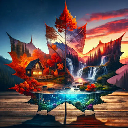 Magical Maple Leaf - Full Round Drill Diamond Painting 30*30CM