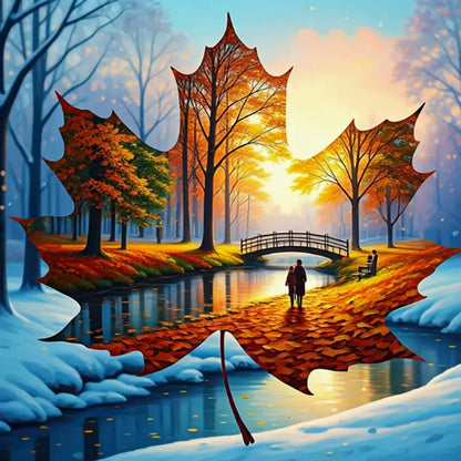 Magical Maple Leaf - Full Round Drill Diamond Painting 30*30CM