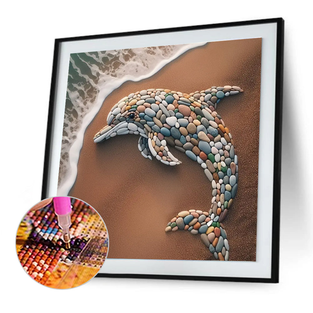 Stone Art Dolphin - Full Round Drill Diamond Painting 30*30CM