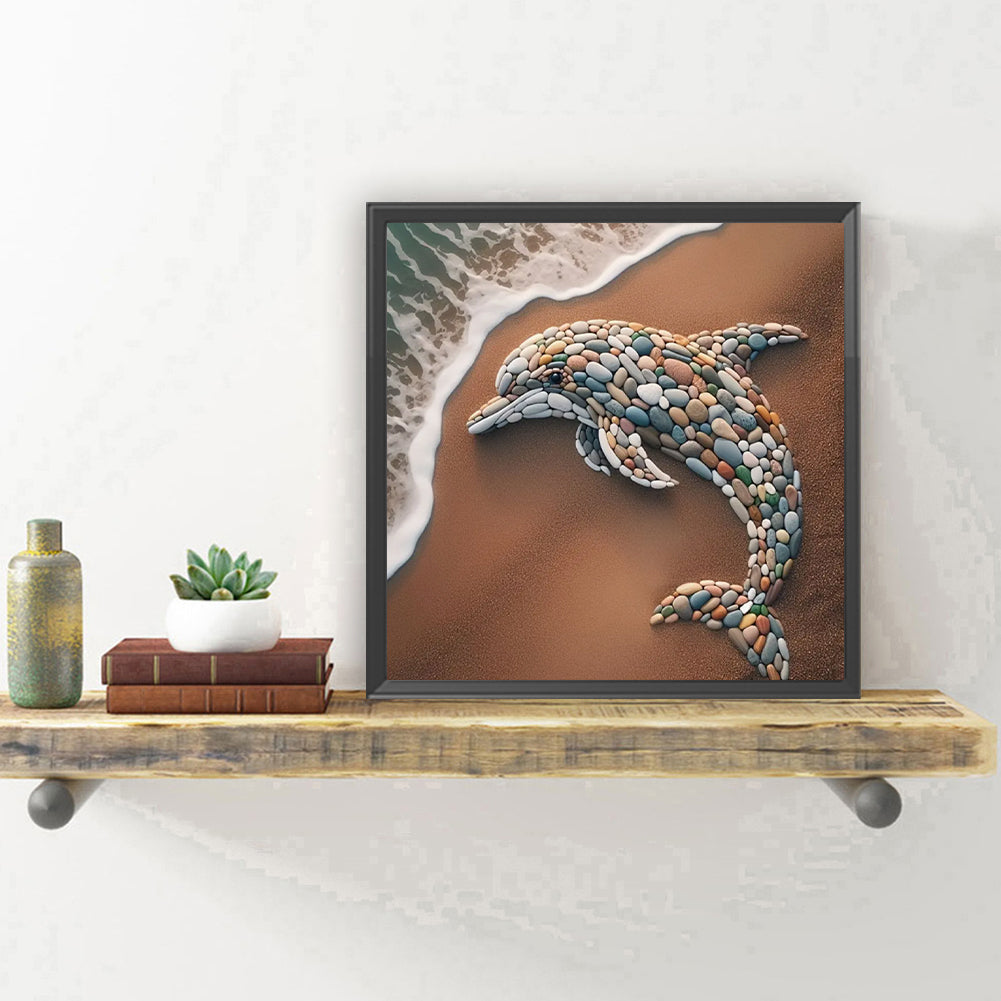 Stone Art Dolphin - Full Round Drill Diamond Painting 30*30CM
