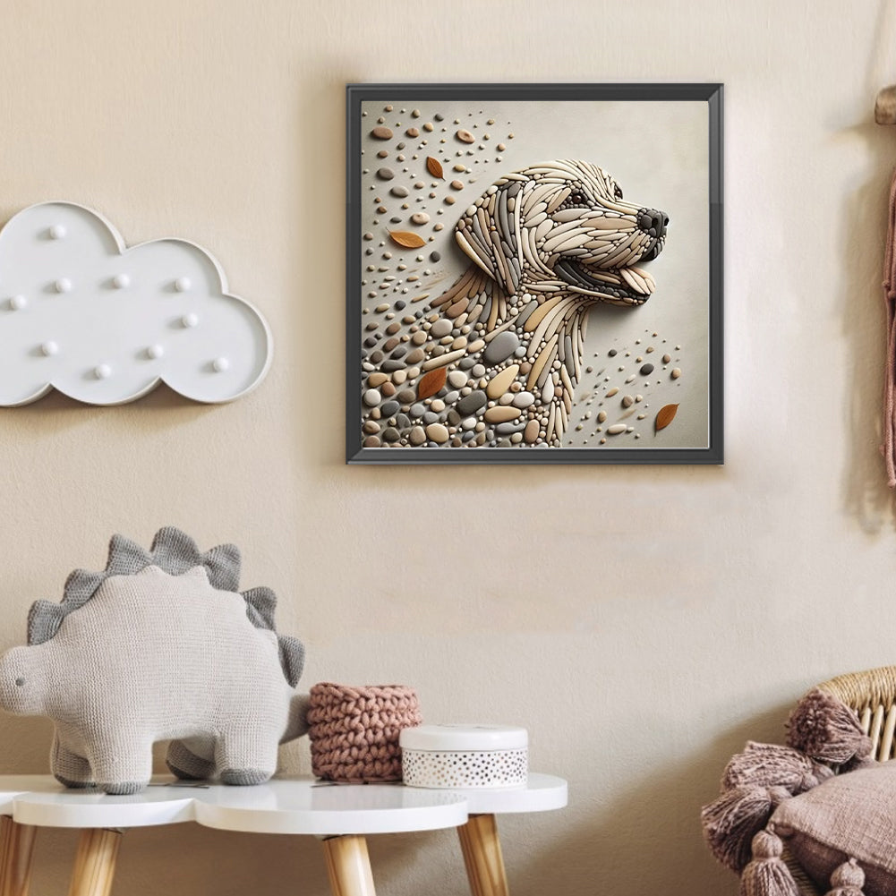 Stone Art Puppy - Full Round Drill Diamond Painting 30*30CM