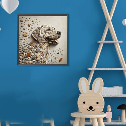 Stone Art Puppy - Full Round Drill Diamond Painting 30*30CM
